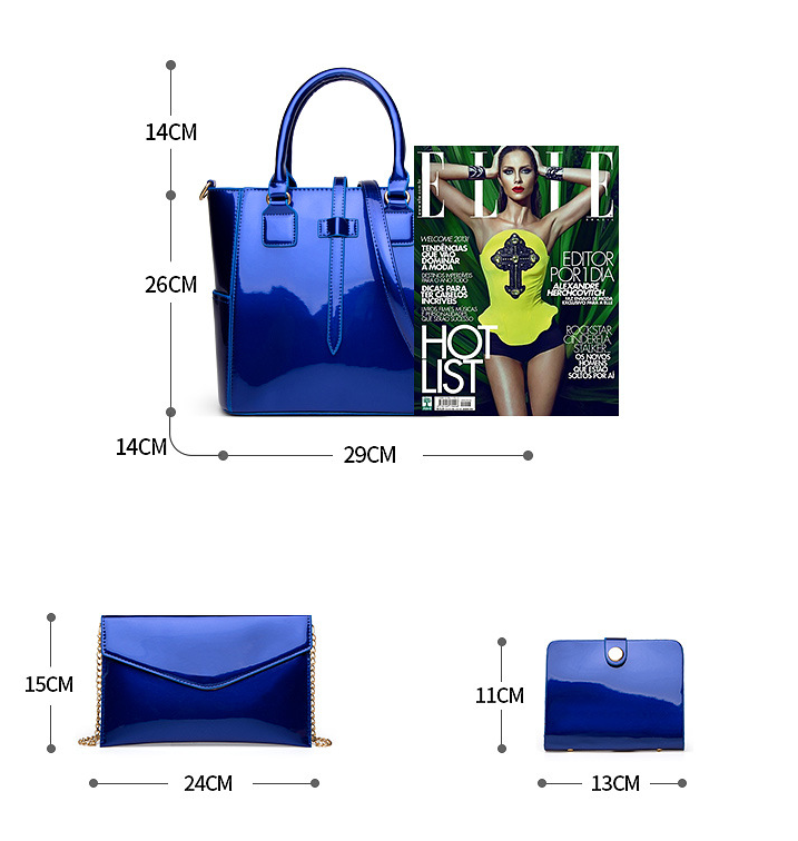 Fashion blue women shoulder bag PU cluth purse women crossbody bag