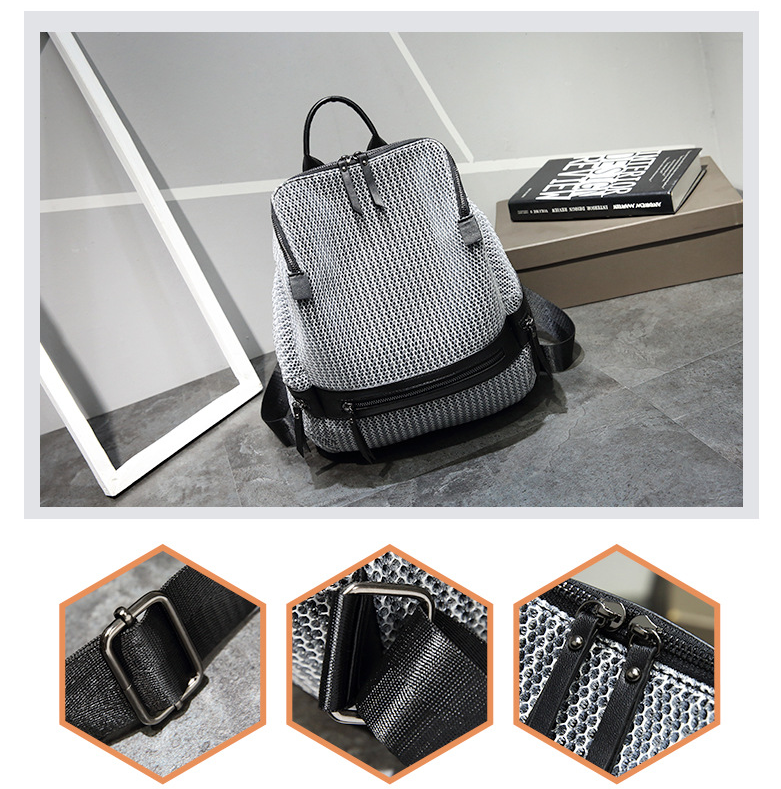 2020 Women backpack with breathable Nylon mesh vintage school bags