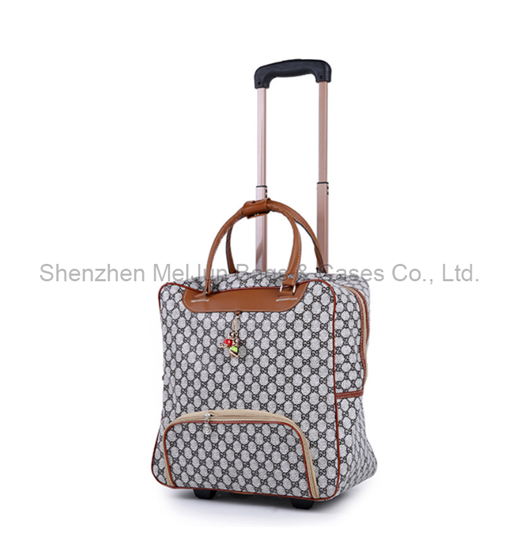 new stylish multifunction traveling trolley luggage tote handbag with 4 wheels