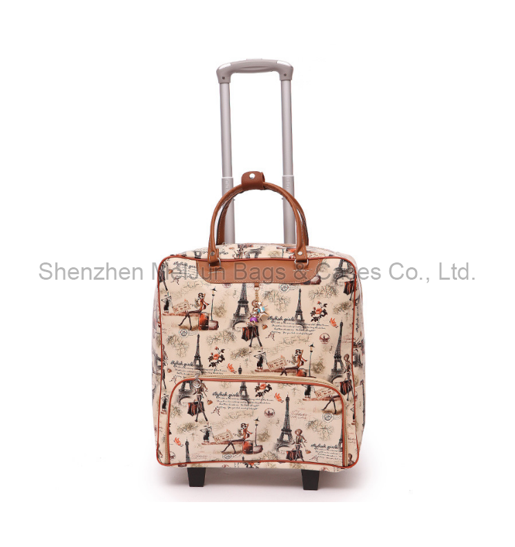 new stylish multifunction traveling trolley luggage tote handbag with 4 wheels