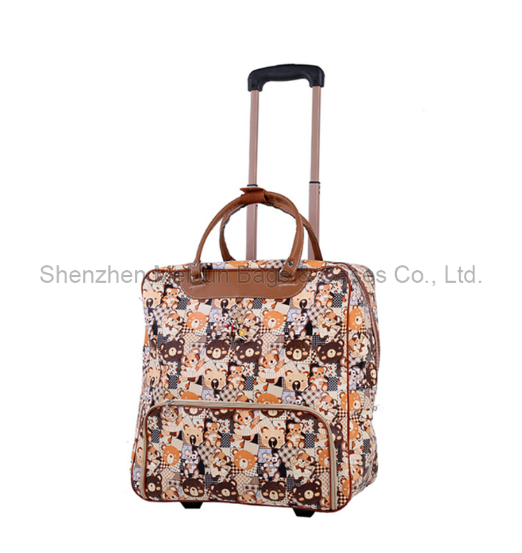 new stylish multifunction traveling trolley luggage tote handbag with 4 wheels