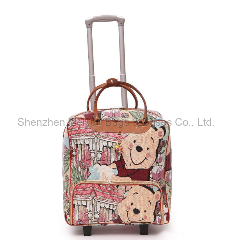 new stylish multifunction traveling trolley luggage tote handbag with 4 wheels