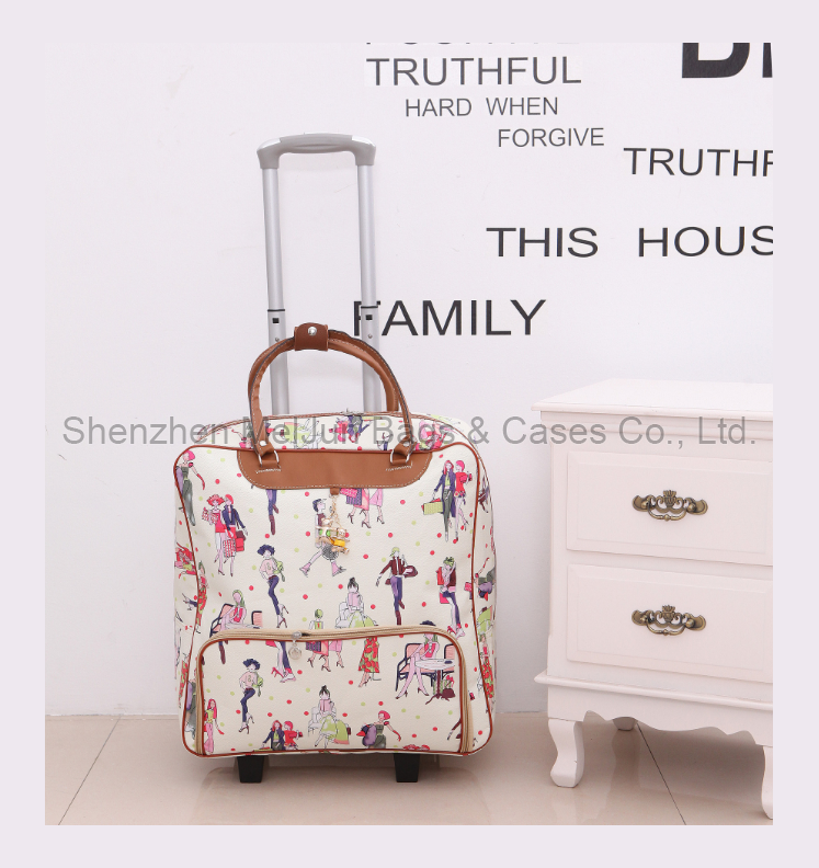 new stylish multifunction traveling trolley luggage tote handbag with 4 wheels