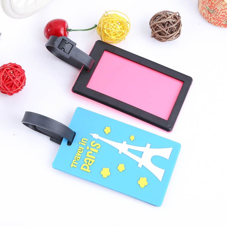 ODM 3D embossing PVC luggage label cartoon airplane luggage label tag tag customized logo luggage label