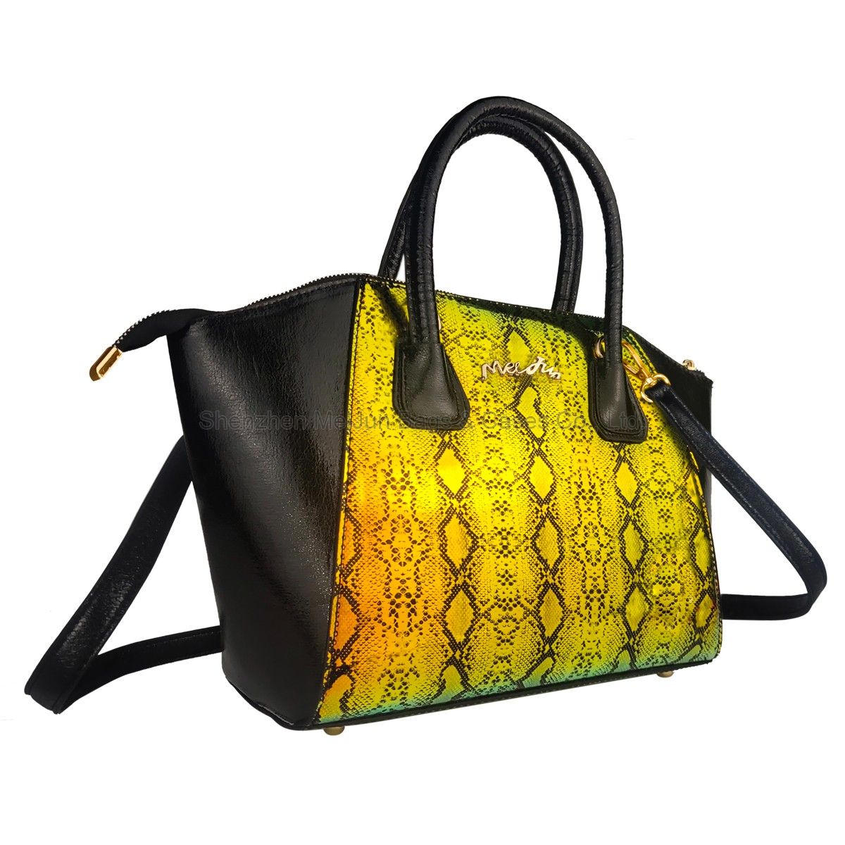 Women's Fashion can hand B/L shoulder oblique mirror PU magic color snake print bag for women