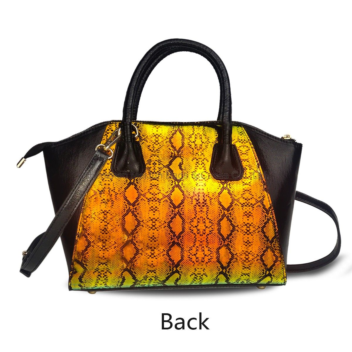 Women's Fashion can hand B/L shoulder oblique mirror PU magic color snake print bag for women