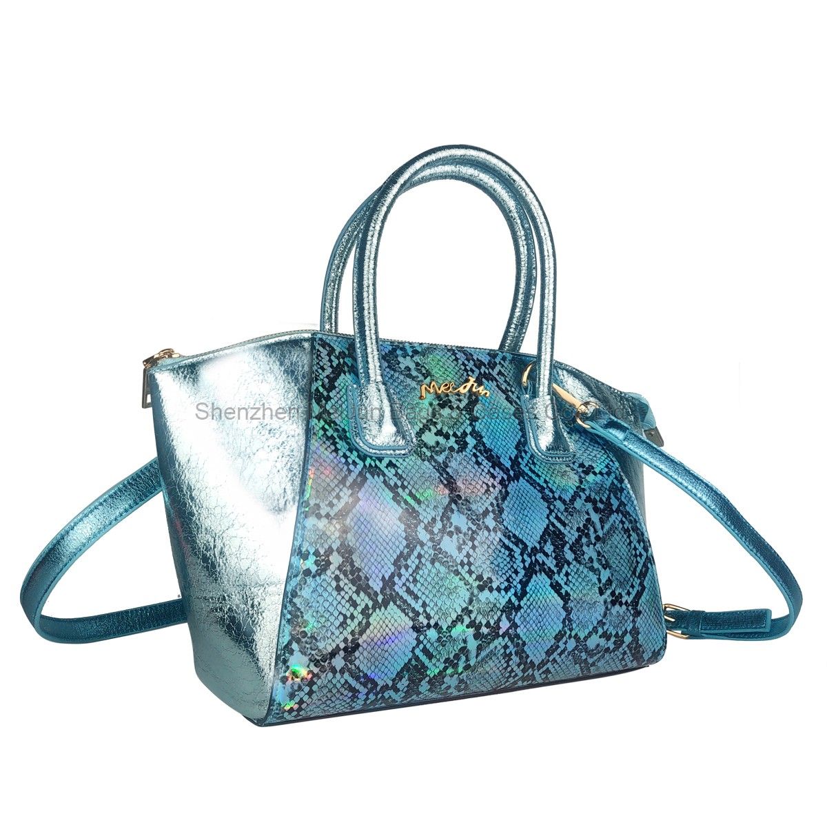 Women's Fashion can hand B/L shoulder oblique mirror PU magic color snake print bag for women