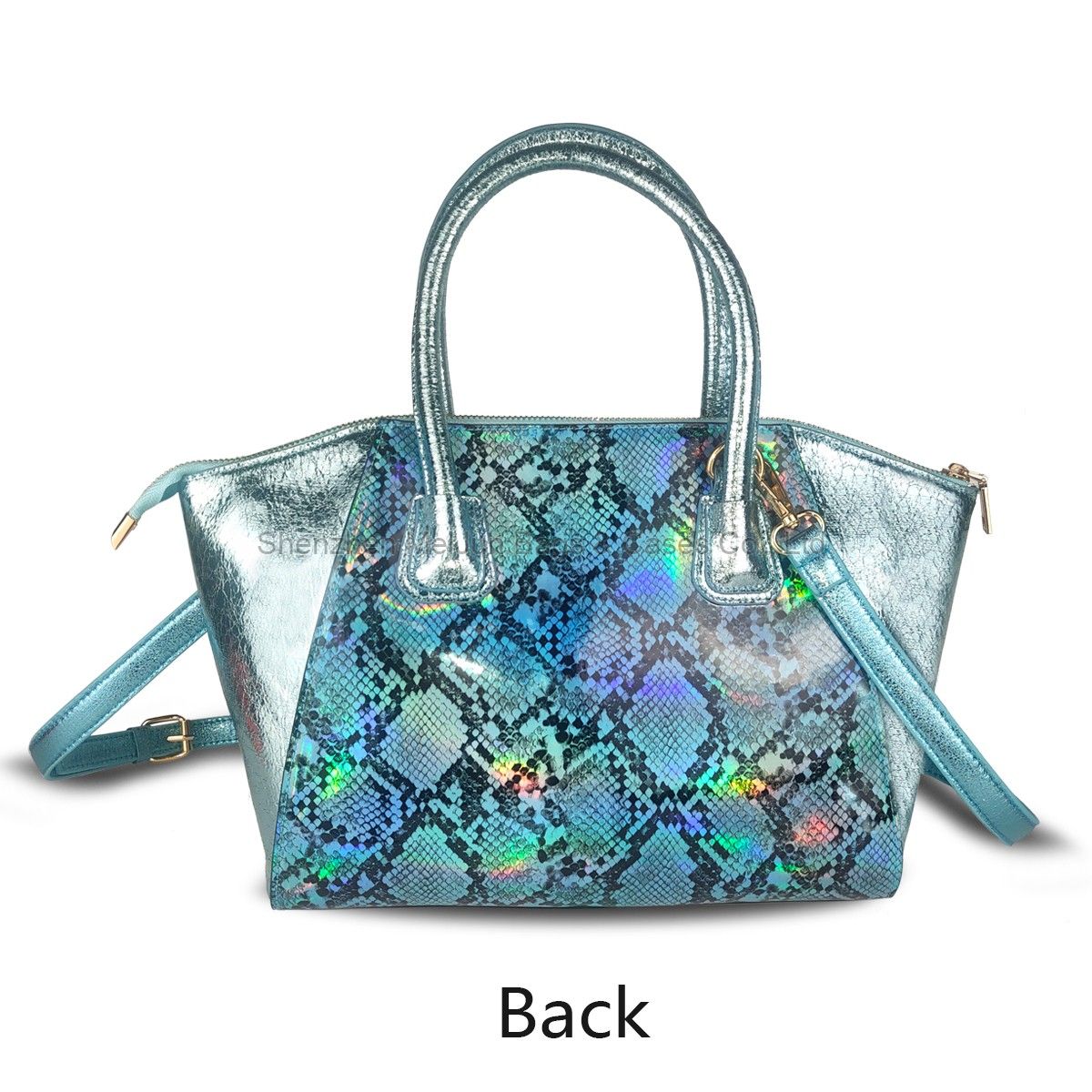 Women's Fashion can hand B/L shoulder oblique mirror PU magic color snake print bag for women