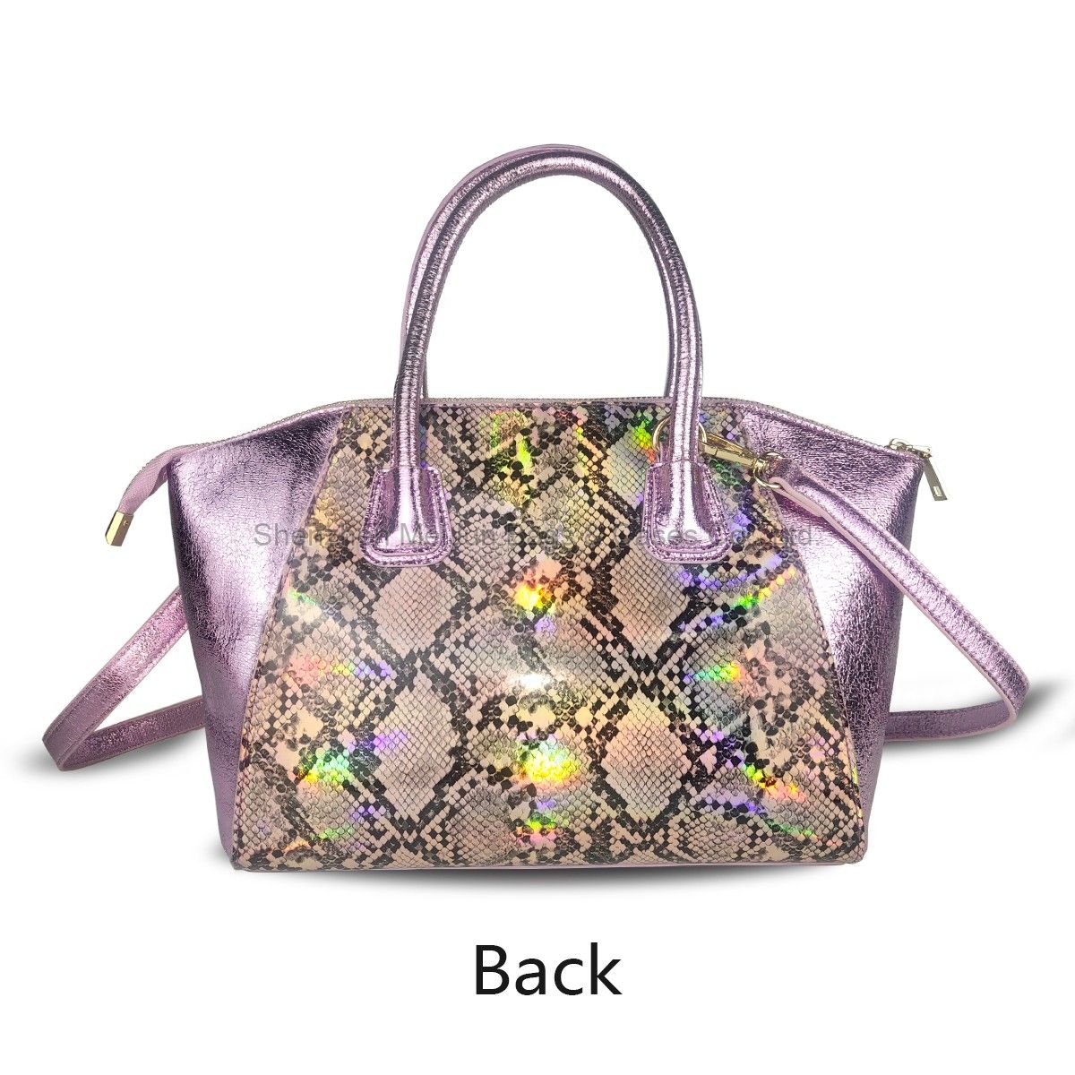 Women's Fashion can hand B/L shoulder oblique mirror PU magic color snake print bag for women