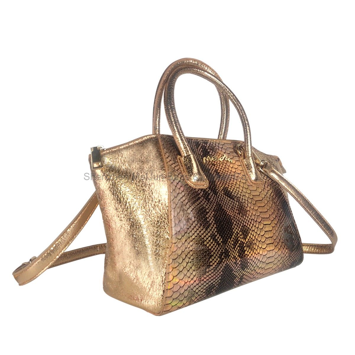 Women's Fashion can hand B/L shoulder oblique mirror PU magic color snake print bag for women