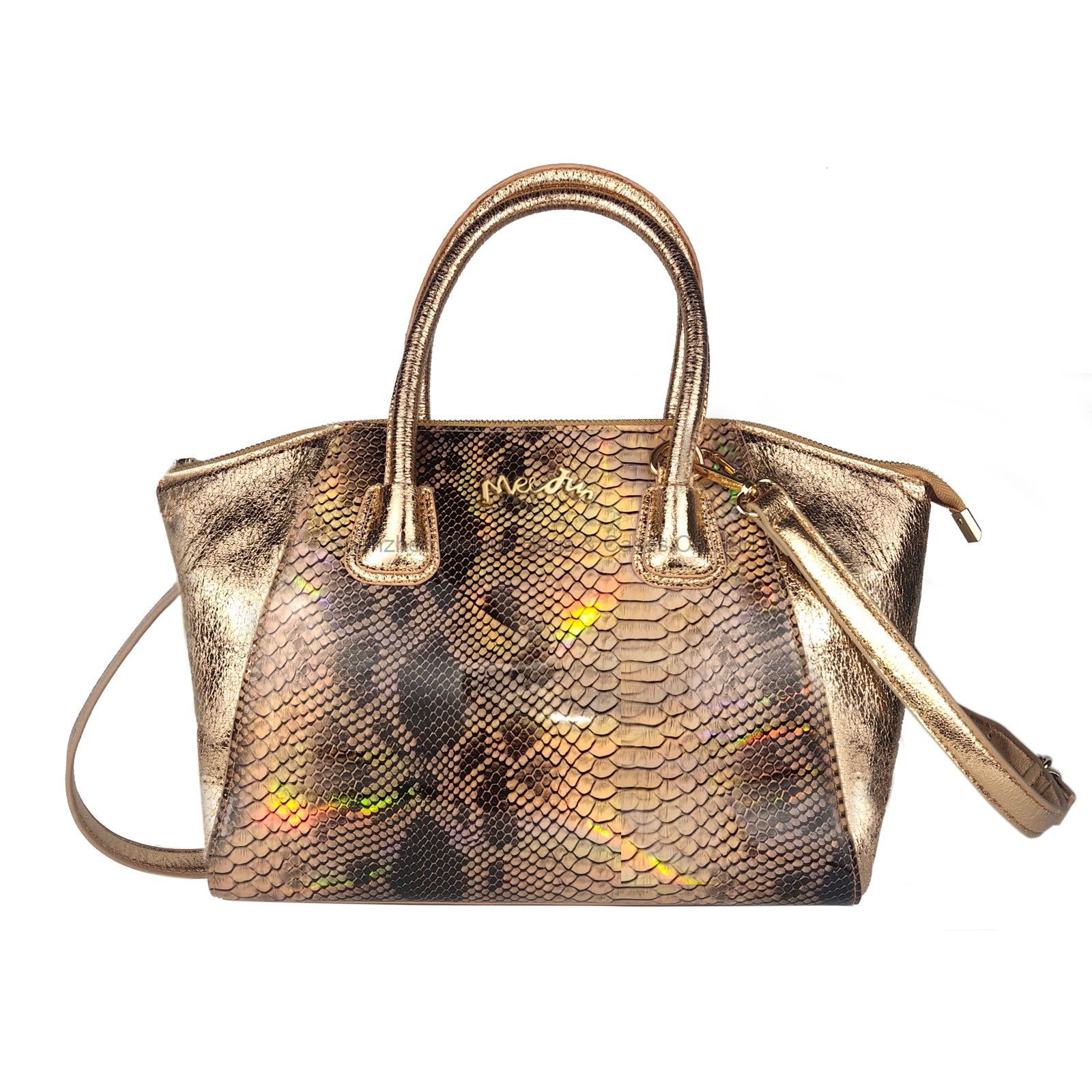 Women's Fashion can hand B/L shoulder oblique mirror PU magic color snake print bag for women