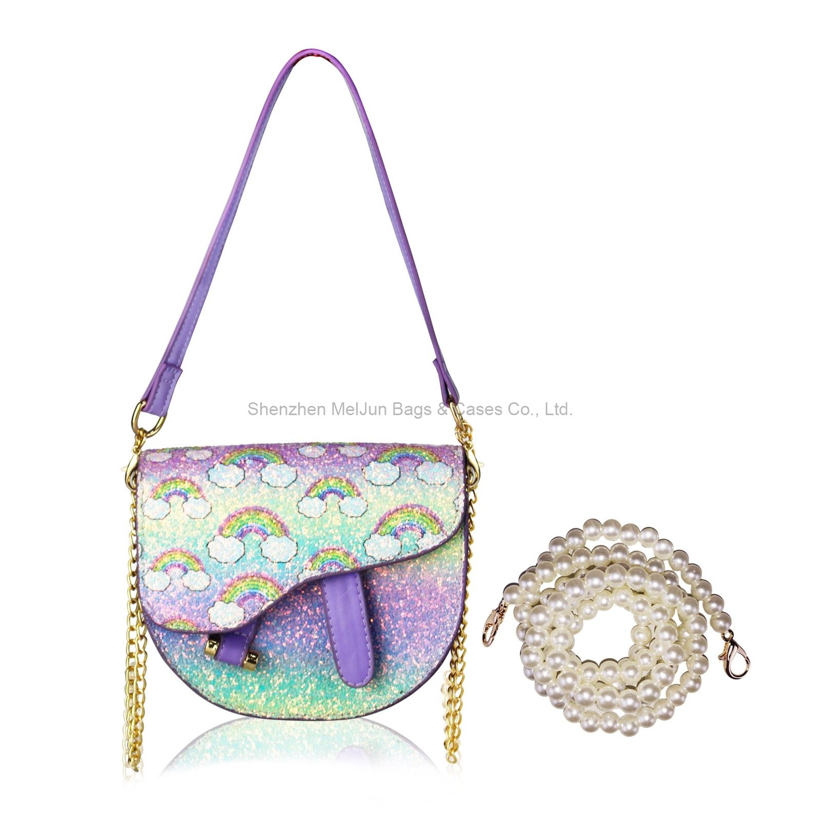 High quality Glitter Girl's Fashion Single shoulder straddle bag