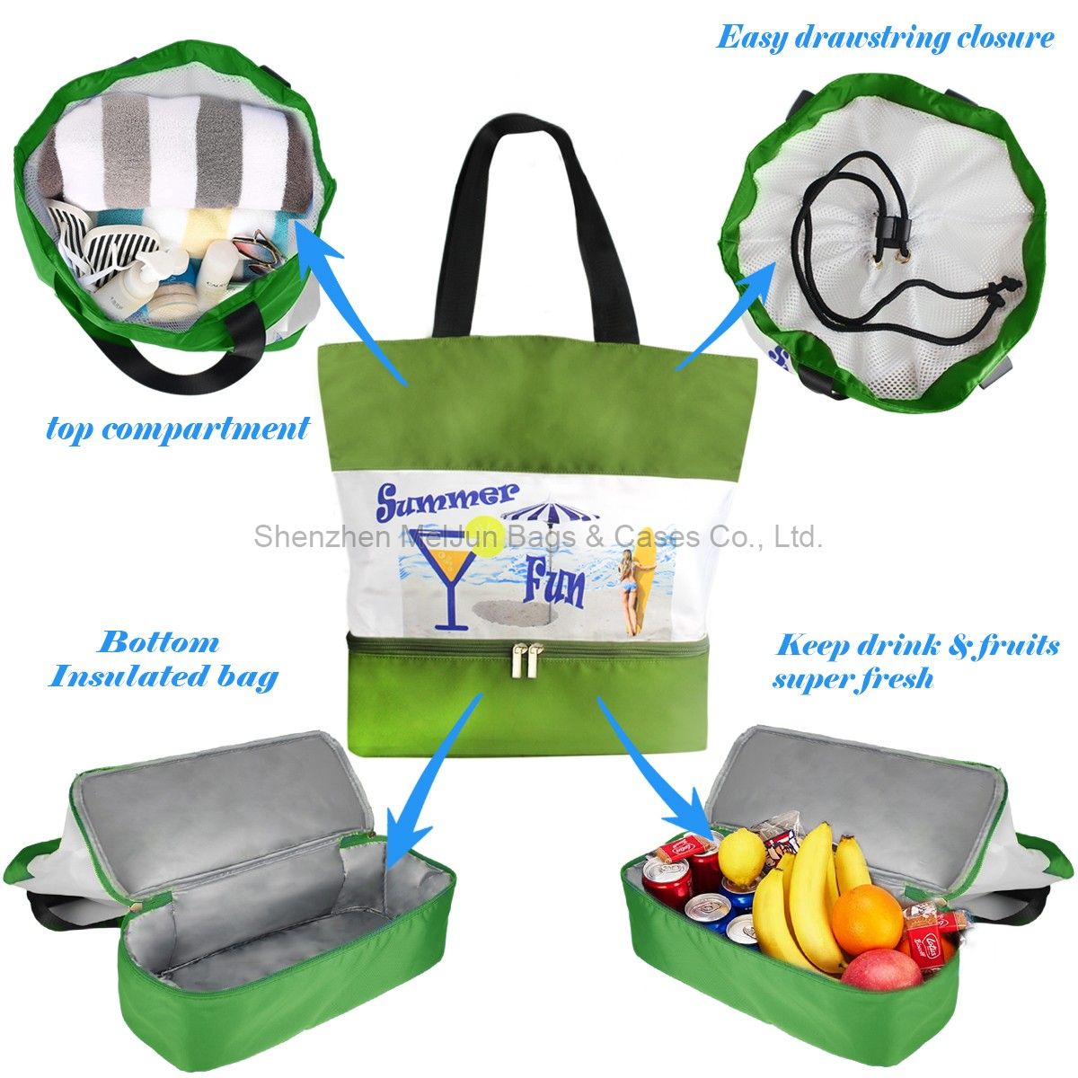 Summer Fine's new nylon waterproof beach bag Swimming bag Carry-on shopping bag