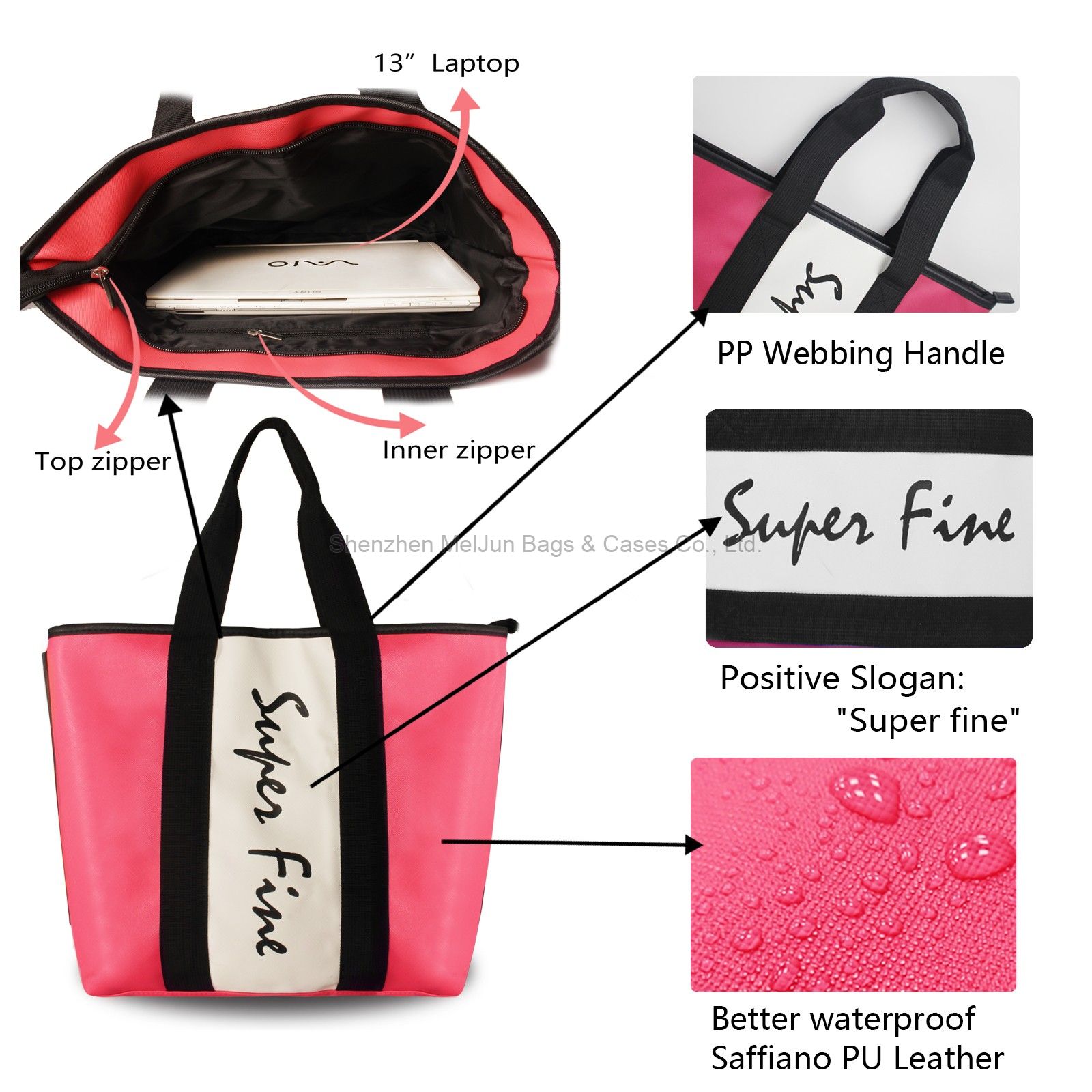 Super Fine! Super fine! Stylish urban portable waterproof PU portable leisure shopping women's bag outdoor