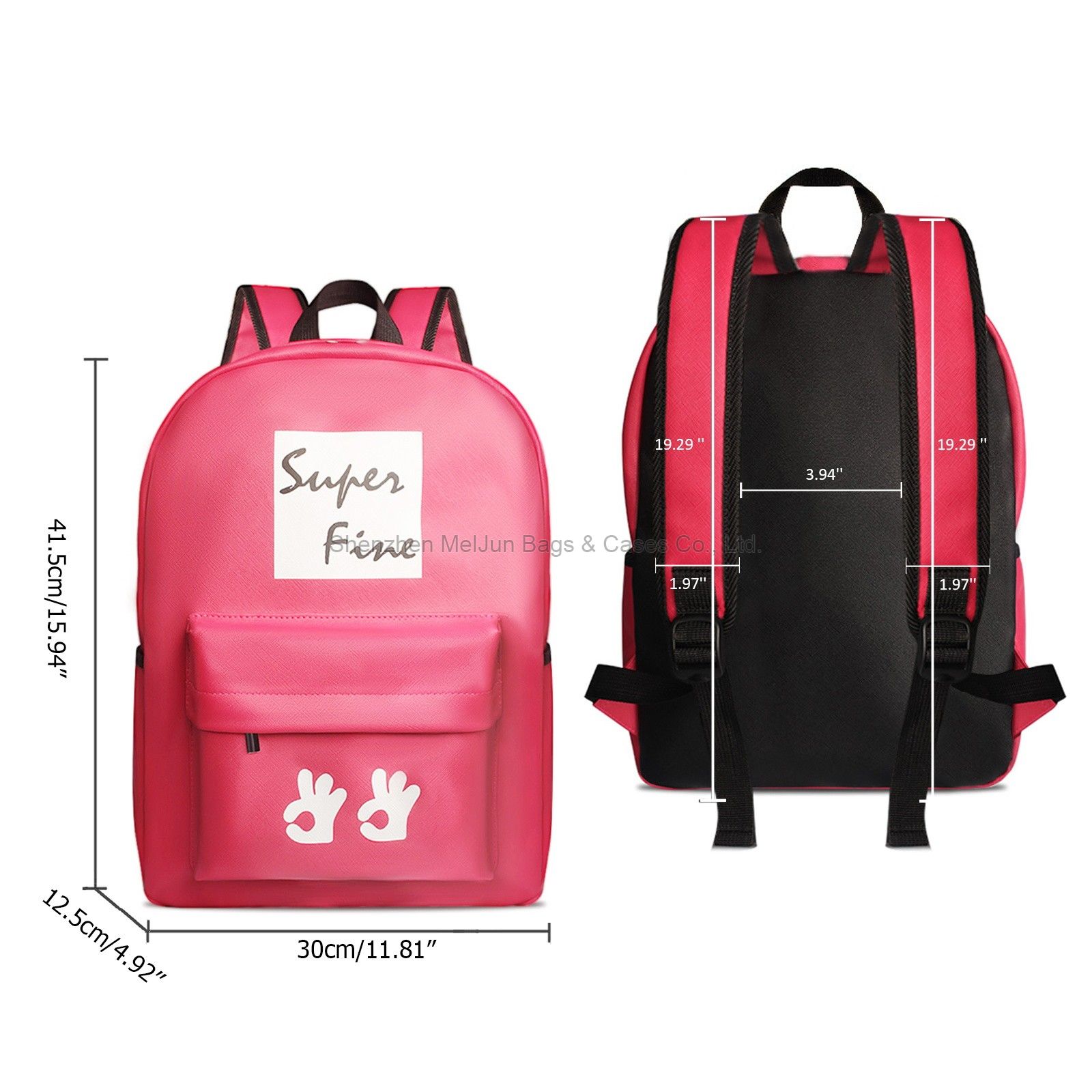 Super Fine Fashion Urban Portable waterproof PU Portable Casual Student Backpack