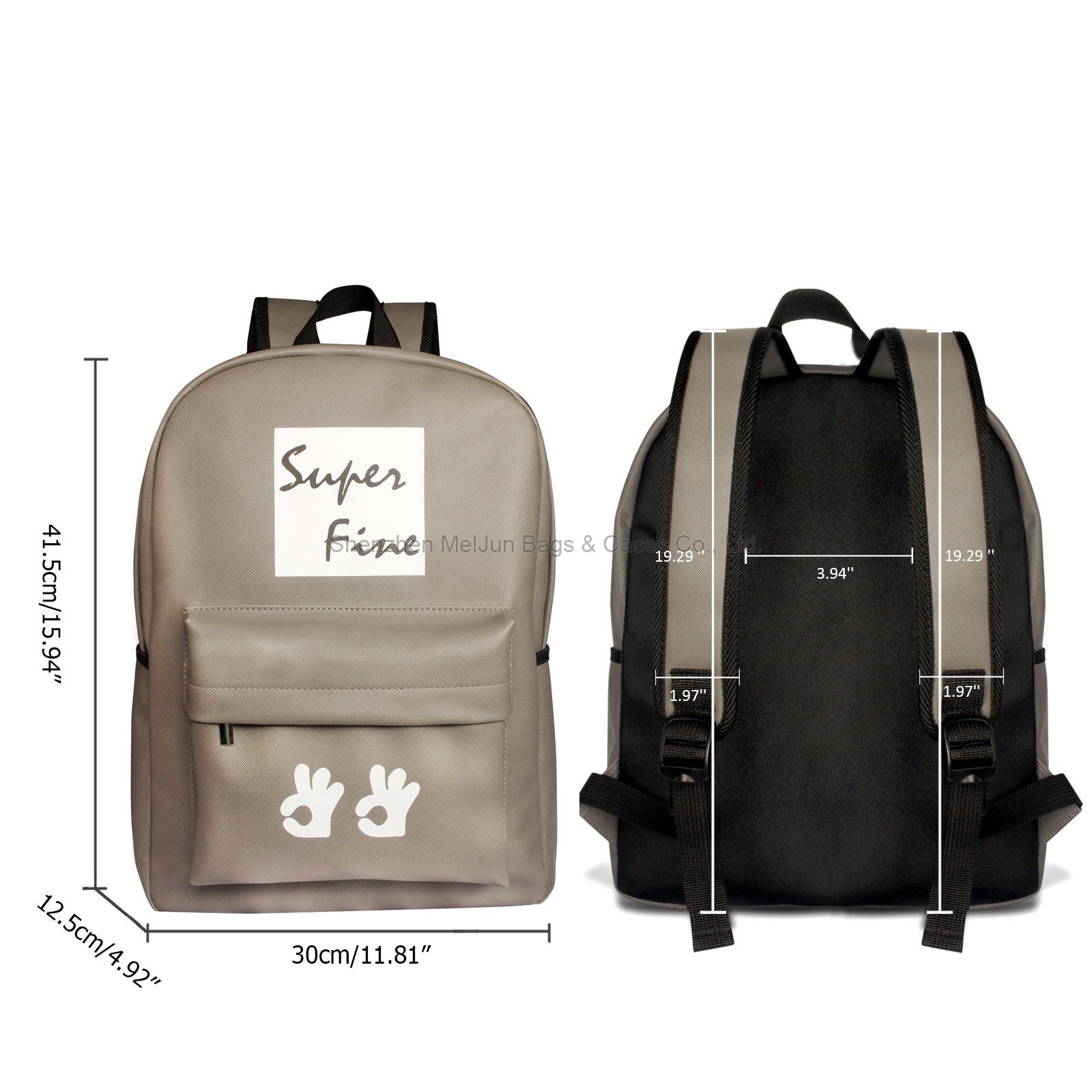 Super Fine Fashion Urban Portable waterproof PU Portable Casual Student Backpack