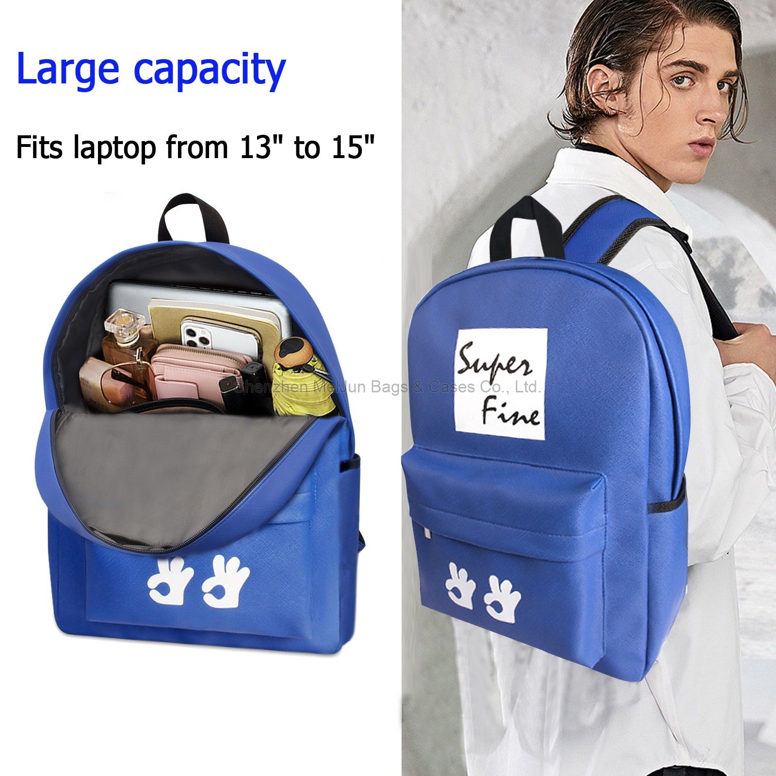 Super Fine Fashion Urban Portable waterproof PU Portable Casual Student Backpack