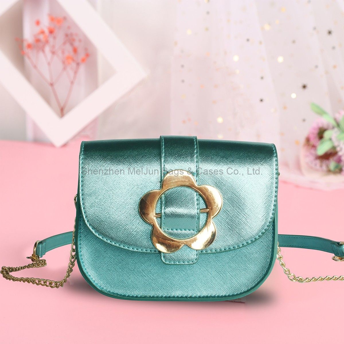 New fashion waterproof PU Magic color children girls hand bill shoulder crossbody bag diagonal span