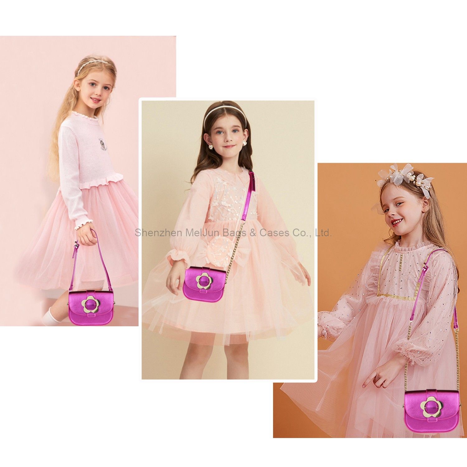 New fashion waterproof PU Magic color children girls hand bill shoulder crossbody bag diagonal span